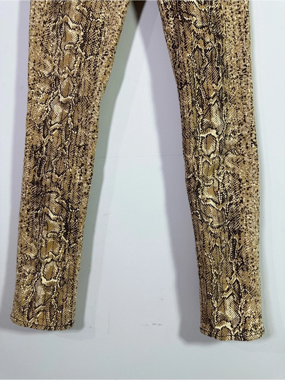 Tory Burch Brown Snakeskin Print Mid Rise Super Skinny Jeans
